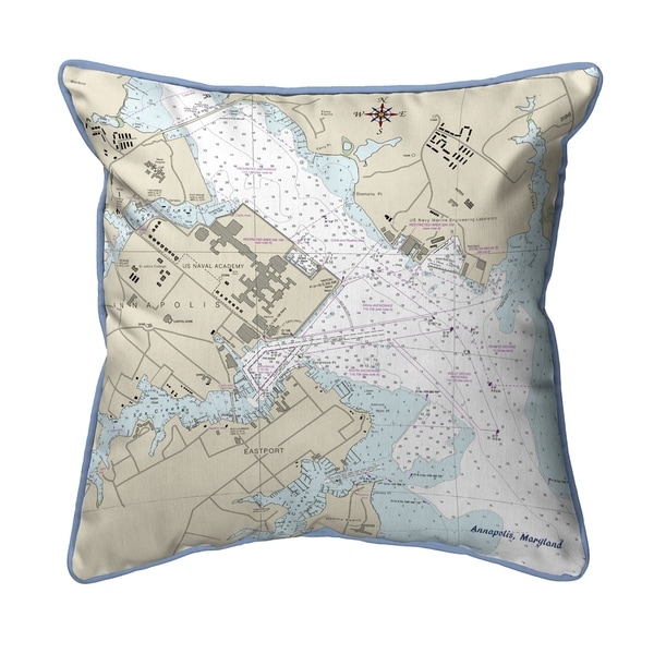 Annapolis - USNA, MD Nautical Map Large Pillow 18x18