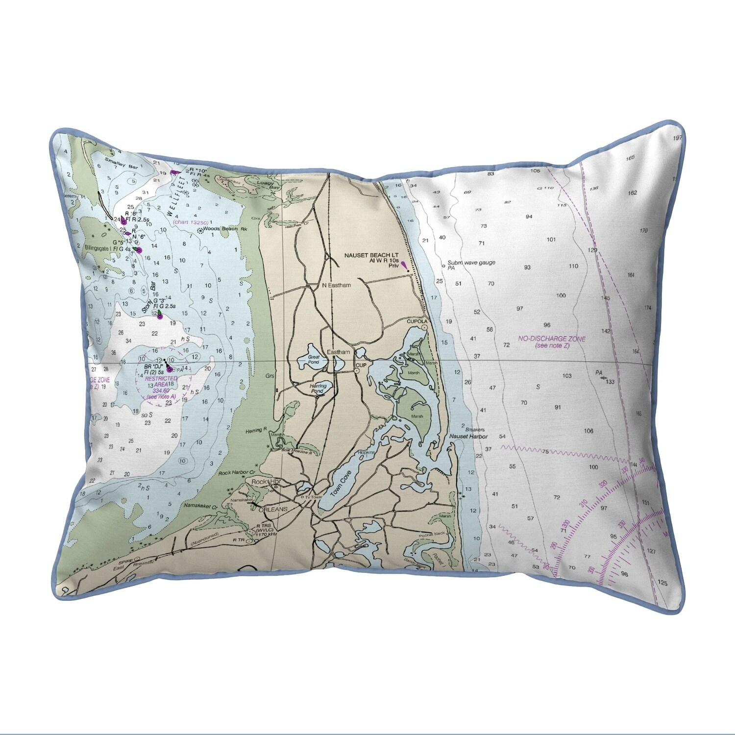 cape cod embroidered pillow