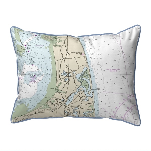 Cape Cod - Nauset Beach, MA Nautical Map Pillow 16x20