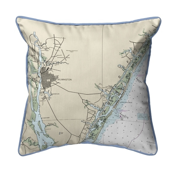Wilmington - Wrightsville Beach, NC Nautical Map Pillow