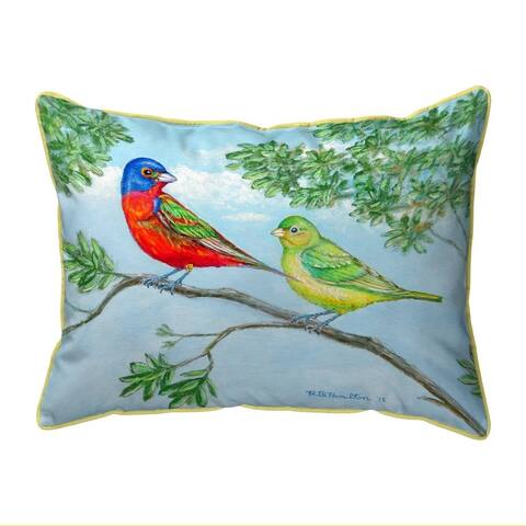 Pair of Buntings Large Indoor/Outdoor Pillow 16x20
