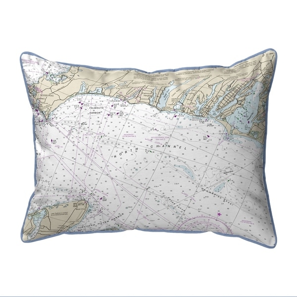 Falmouth Harbor, MA Nautical Map Pillow 16x20