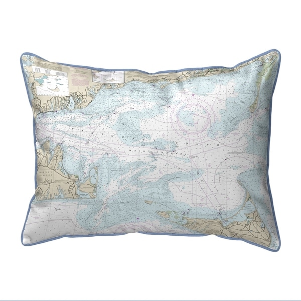 Nantucket Sound, MA Nautical Map Pillow 16x20