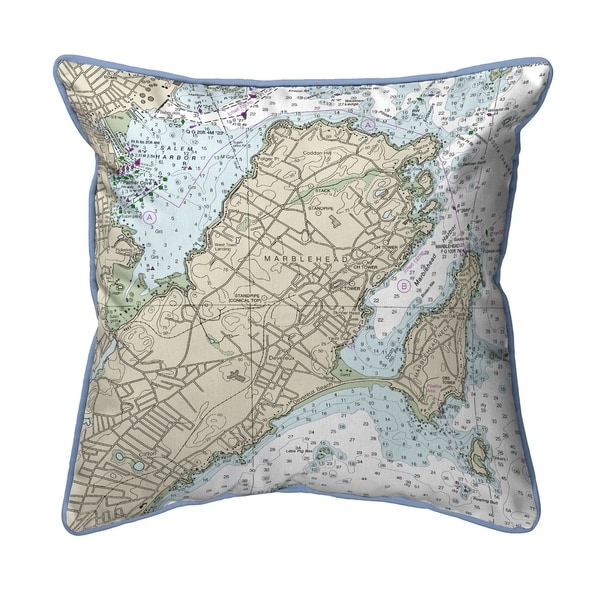 Marblehead, MA Nautical Map Pillow 18x18