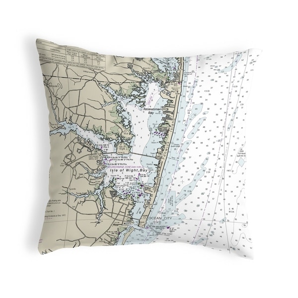 Fenwick Island to Chincoteague Inlet, VA Nautical Map Noncorded Pillow