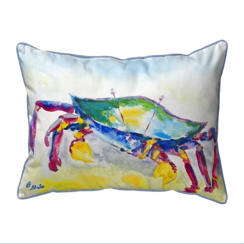 Crawling Crab Large Indoor/Outdoor Pillow 16x20 - Polyester - Specialty - Multi - Accent - Single