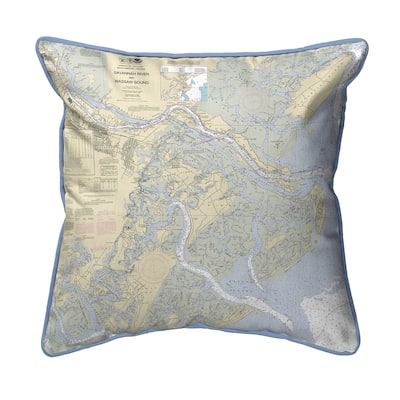 Savannah River and Wassaw Sound, GA Nautical Map Pillow