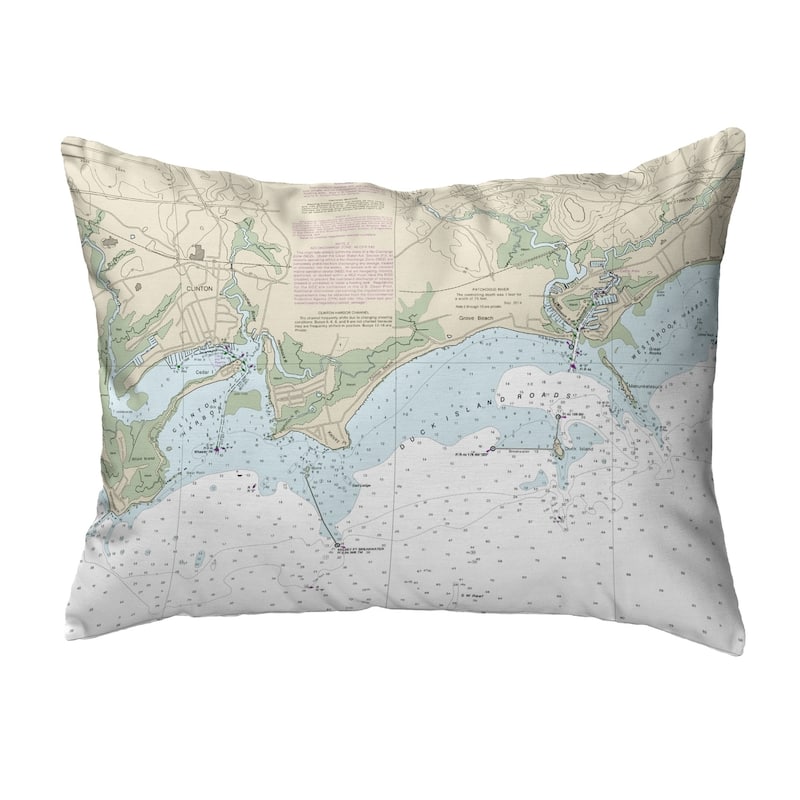 Clinton Harbor to Westbrook Harbor, CT Nautical Map Noncorded Pillow