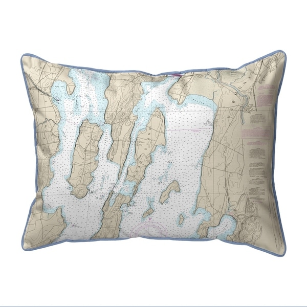 North Hero Island #2, VT Nautical Map Pillow 16x20