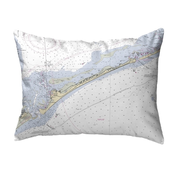 Ocracoke Inlet, NC Nautical Map Noncorded Indoor/Outdoor Pillow 16x20