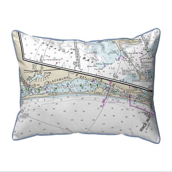 Blackburn Bay, FL Nautical Map Small Corded Pillow 11x14
