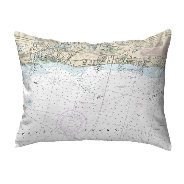 Harwich Port, MA Nautical Map Noncorded Indoor/Outdoor Pillow 16x20