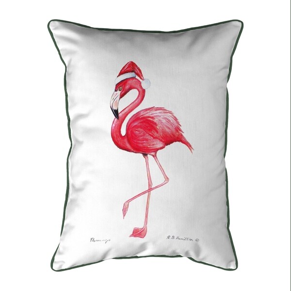 Flamingo Santa Small Pillow 11x14