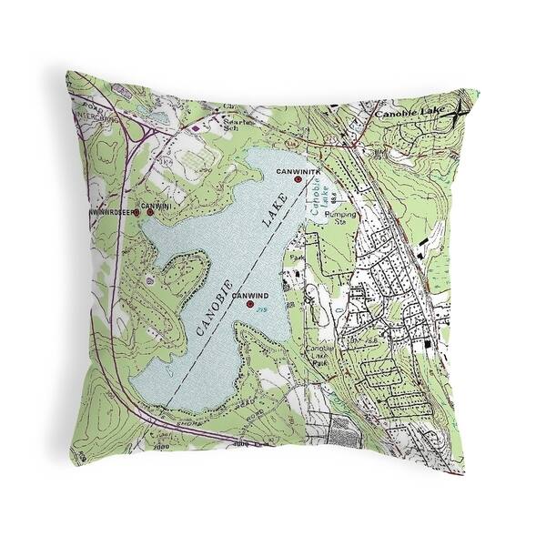 Canobie Lake, NH Nautical Map Noncorded Indoor/Outdoor Pillow 18x18