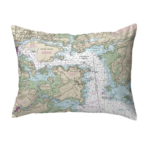 Portsmouth Harbor, NH Nautical Map Noncorded Pillow