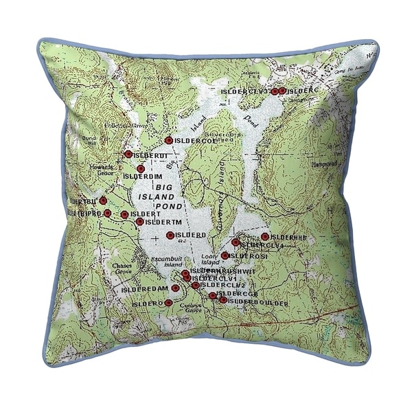 Big Island Pond, NH Nautical Map Pillow 18x18