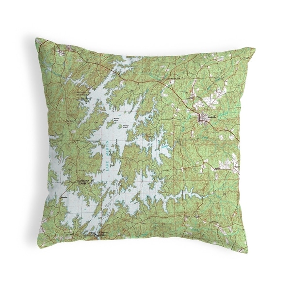 Lake Martin, AL Nautical Map Noncorded Indoor/Outdoor Pillow 18x18