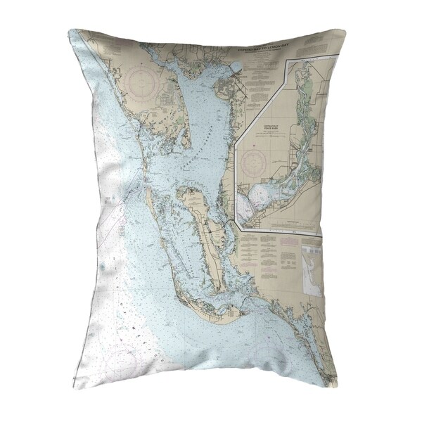 Estero Bay to Lemon Bay, FL Nautical Map Noncorded Pillow 16x20