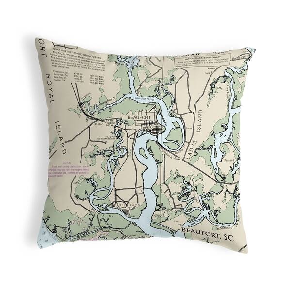 Beaufort Detail, SC Nautical Map Noncorded Pillow Bed Bath & Beyond