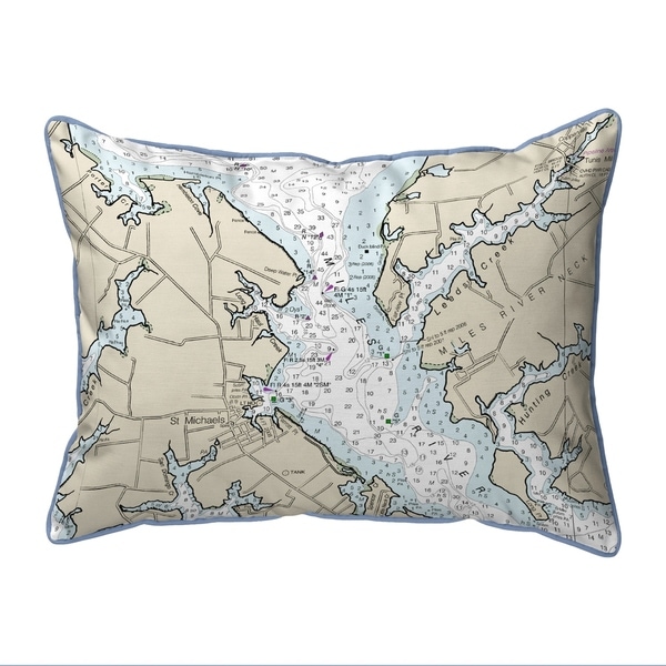Chesapeake Bay - Miles River, MD Nautical Map Small Pillow