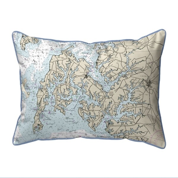 Easton, MD Nautical Map Small Corded Indoor/Outdoor Pillow 11x14