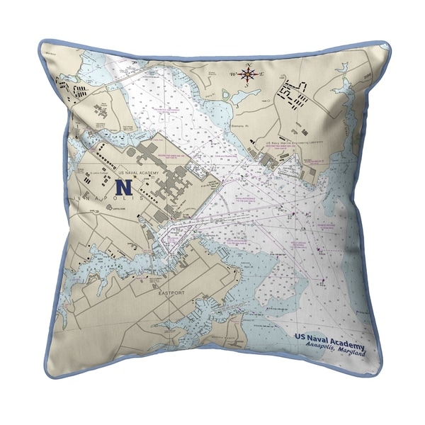 US Naval Academy, MD Nautical Map Small Pillow 12x12