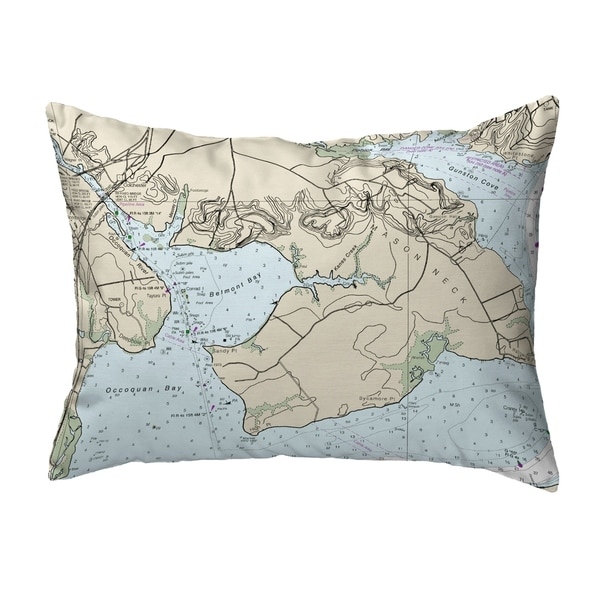 Occoquan, VA Nautical Map Noncorded Indoor/Outdoor Pillow 16x20