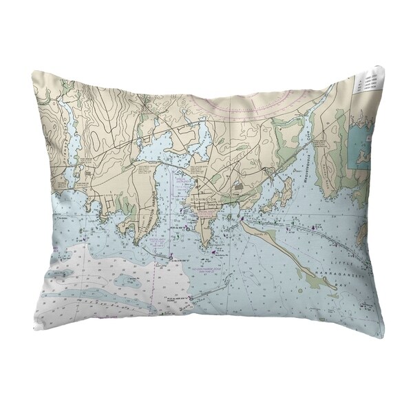 Stonington Harbor, CT Nautical Map Noncorded Pillow 16x20