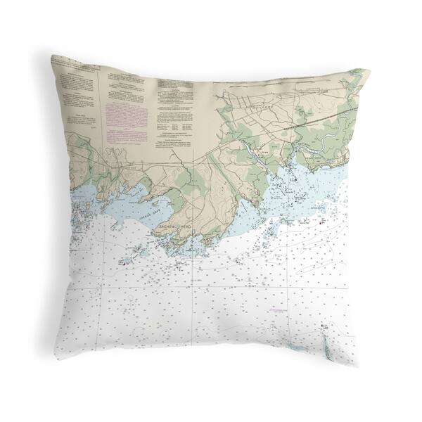 Guilford Point, CT Nautical Map Noncorded Indoor/Outdoor Pillow 18x18 Bed Bath & Beyond 22878516