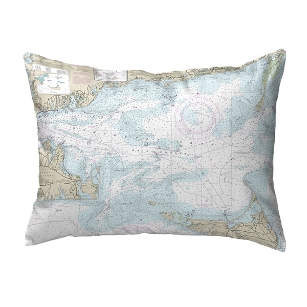 Nantucket Sound, MA Nautical Map Noncorded Indoor/Outdoor Pillow 16x20