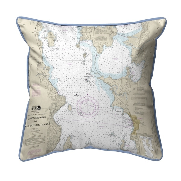 Cumberland Head to Four Brothers Islands, VT Nautical Map Small Pillow