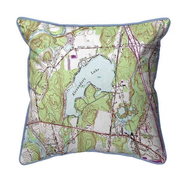 Alexander's Lake, CT Nautical Map Small Pillow 12x12