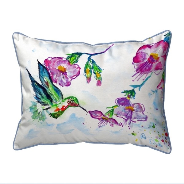 Feeding Hummingbird Small Indoor/Outdoor Pillow 11x14