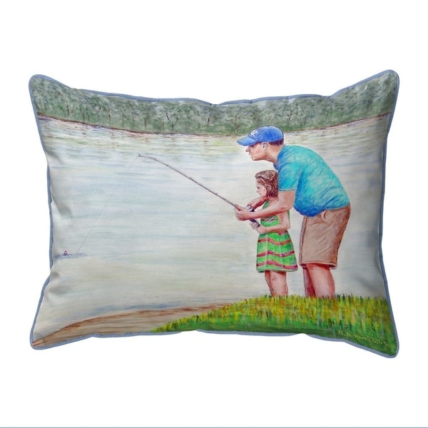 Learning to Fish Small Indoor/Outdoor Pillow 11x14