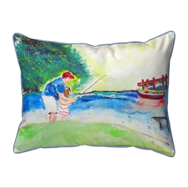 Fishing Lesson Small Indoor/Outdoor Pillow 11x14