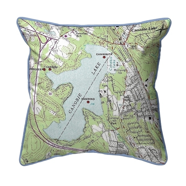 Canobie Lake, NH Nautical Map Small Pillow 12x12