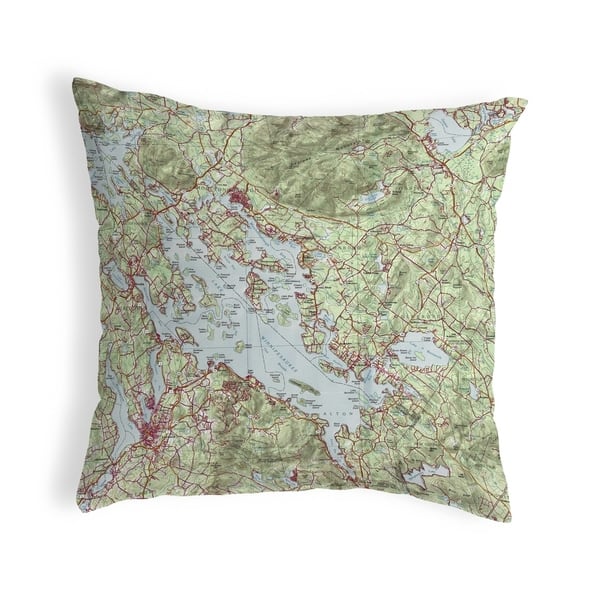 Lake Winnipesaukee Nh Nautical Map Noncorded Pillow 18x18 On Sale Overstock 22878680