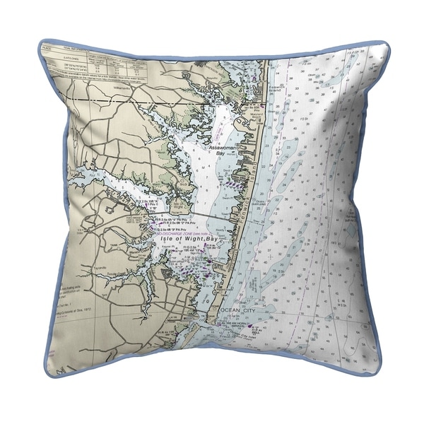 Fenwick Island to Chincoteague, VA Nautical Map Extra Large Zippered Pillow