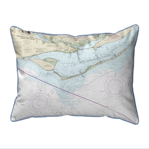 St George Island, FL Nautical Map Extra Large Zippered Pillow