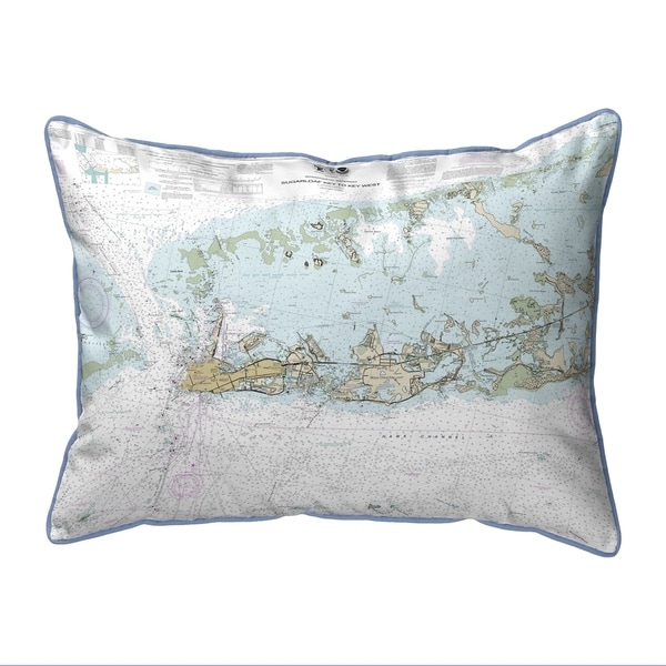 Sugarloaf Key to Key West, FL Nautical Map Extra Large Zippered Pillow