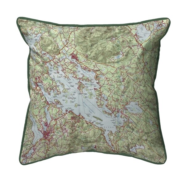 Lake Winnipesaukee, NH Nautical Map Small Pillow 12x12