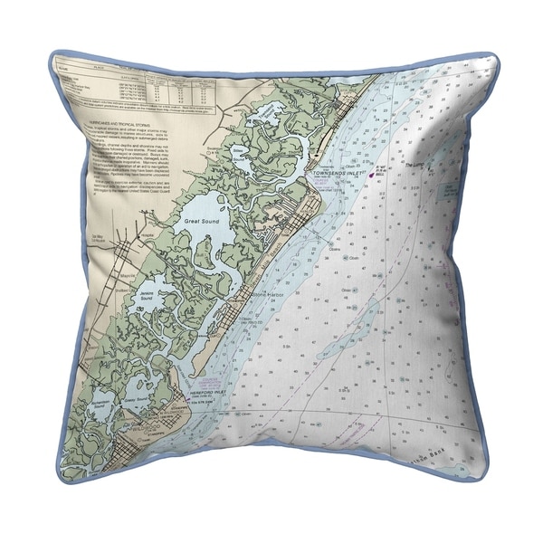 Little Egg Inlet to Hereford- Avalon, NH Nautical Map Extra Large Zippered Pillow
