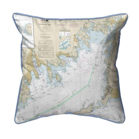 Buzzards Bay, MA Nautical Map Extra Large Zippered Pillow