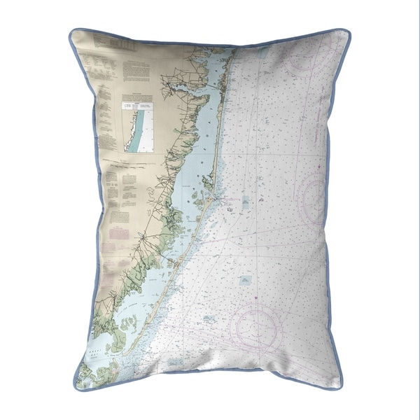 Long Beach, NJ Nautical Map Extra Large Zippered Pillow