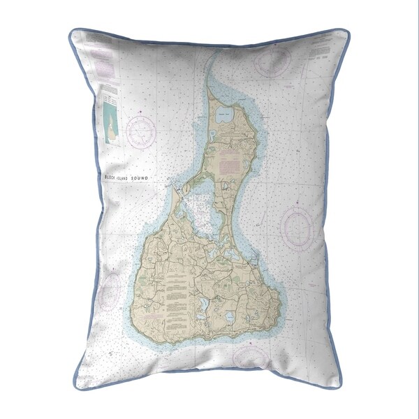 Block Island #2, RI Nautical Map Extra Large Zippered Pillow