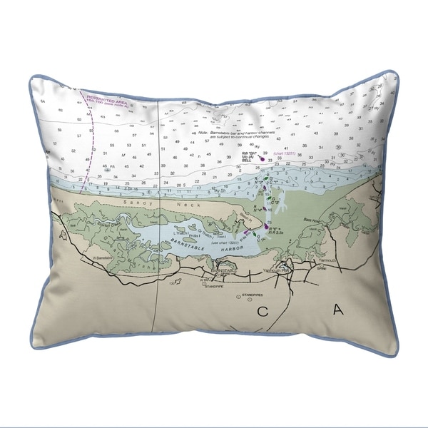 Cape Cod - Sandy Neck, MA Nautical Map Extra Large Zippered Pillow