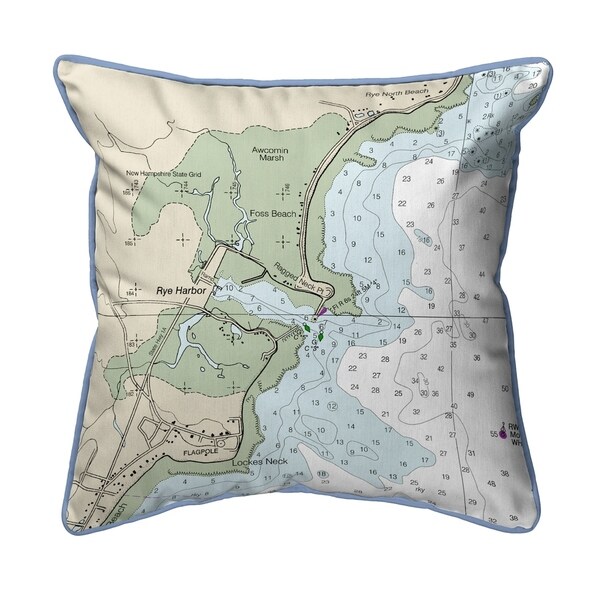 Rye Harbor, NH Nautical Map Extra Large Zippered Pillow