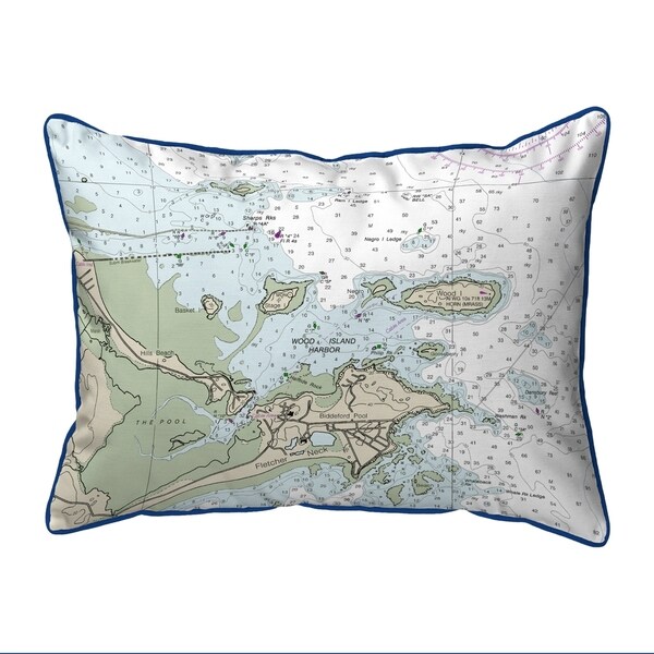 Biddleford Pool, ME Nautical Map Extra Large Zippered Pillow