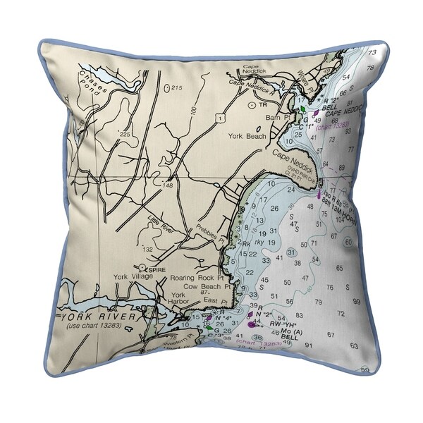 Cape Neddick, ME Nautical Map Extra Large Zippered Pillow