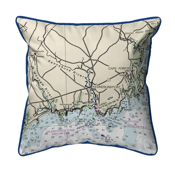 Kennebunckport, ME Nautical Map Extra Large Zippered Pillow